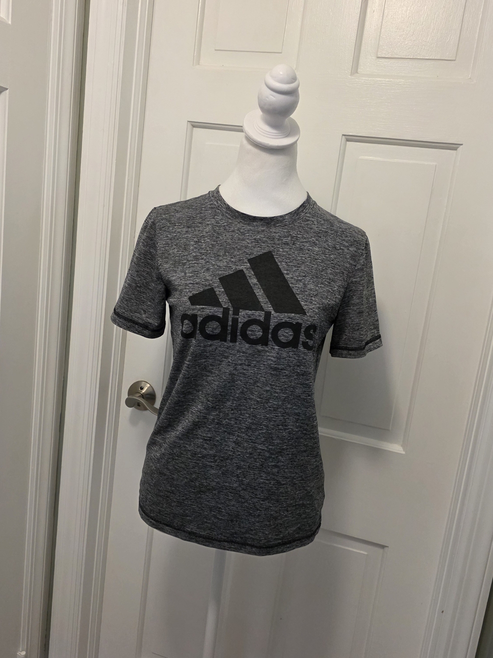 adidas Heather Gray Short Sleeve Logo Tee